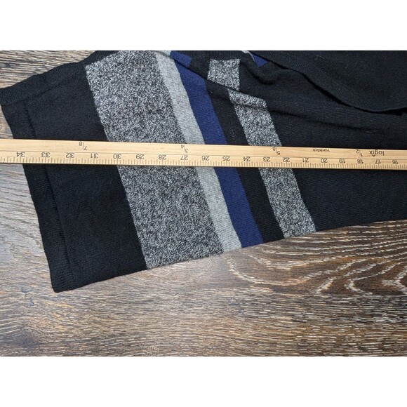 Halogen 100% cashmere long line open cardigan Sweater black striped women S 223 - Picture 7 of 7